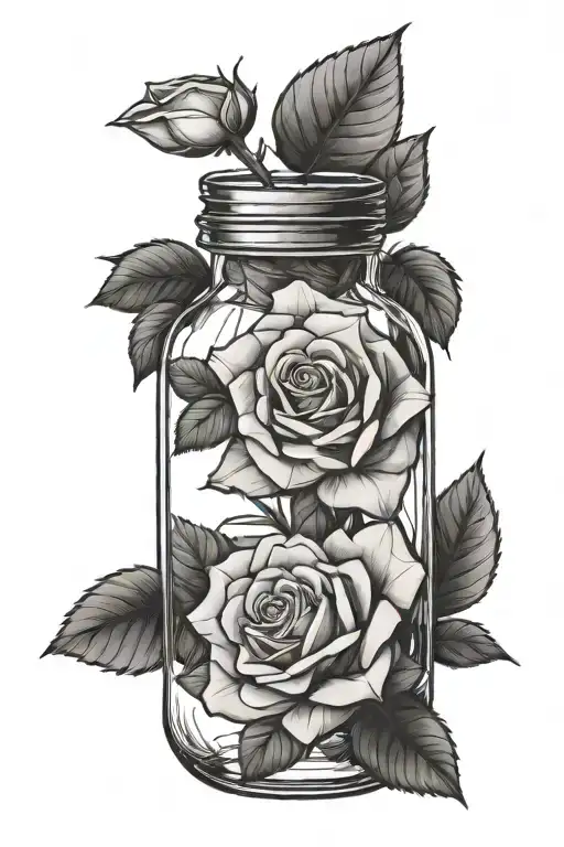 Geometric Rose In The Jar