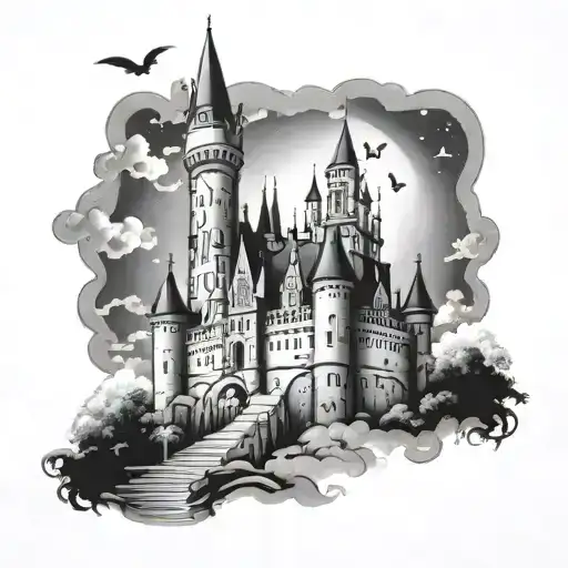 Disney Castle With Peter Pan Flying