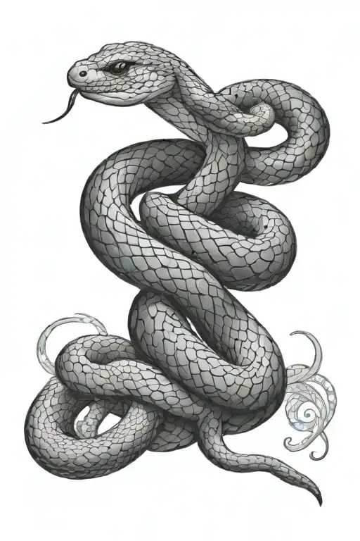 Light Snake And Dark Snake Intertwined