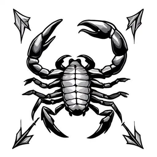 Women's Tattoo Arrows With Astrological Sign Scorpion Gemini Balance