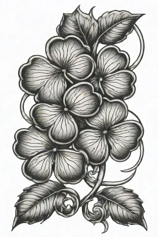 Two Four Leaf Clovers Intertwined