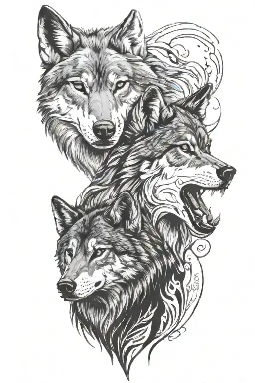 Couple Wolf Face