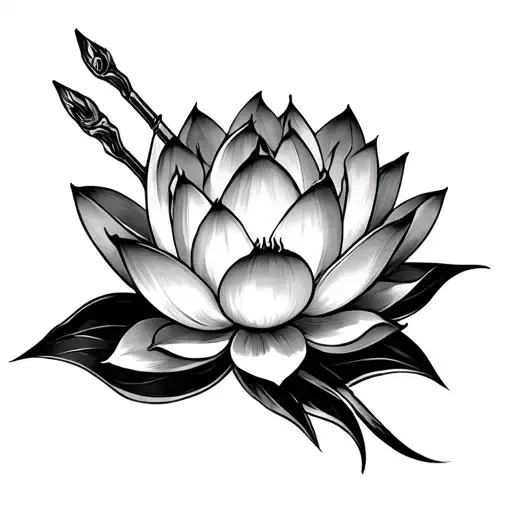 Phurba Impaling A Lotus Flower