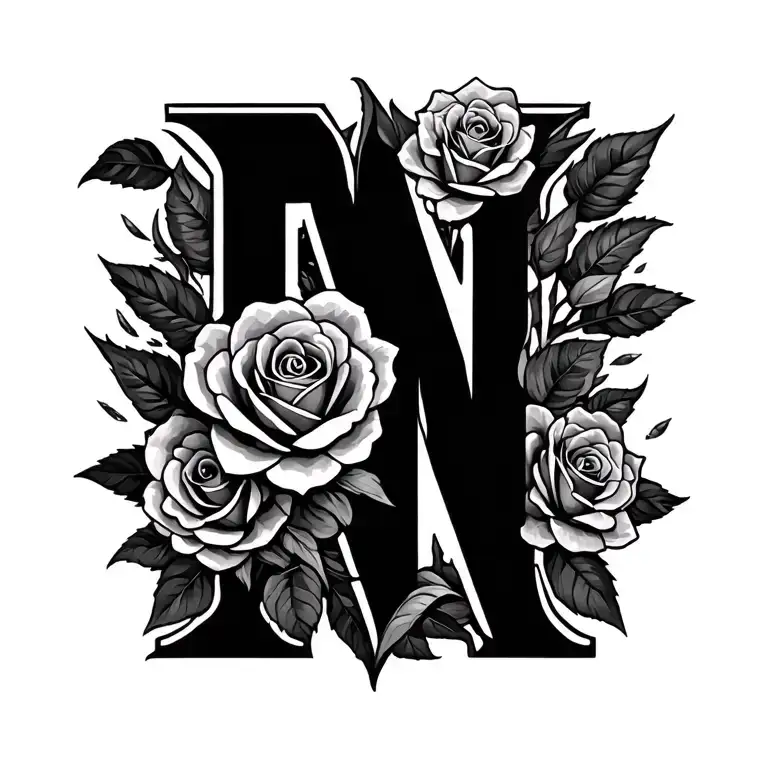 Infinite Heart Aircraft Letter A And N Roses