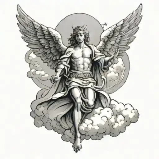 I Want An Angel To Take A Man By Hand To Heaven In The Sky In The Clouds