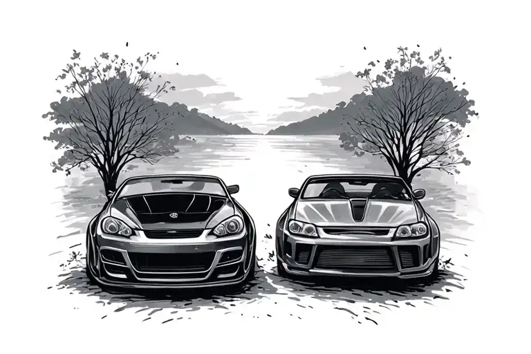 Simple Car Friendship Tatto Idea