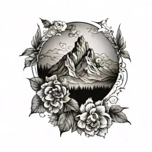 Mountains And Floral