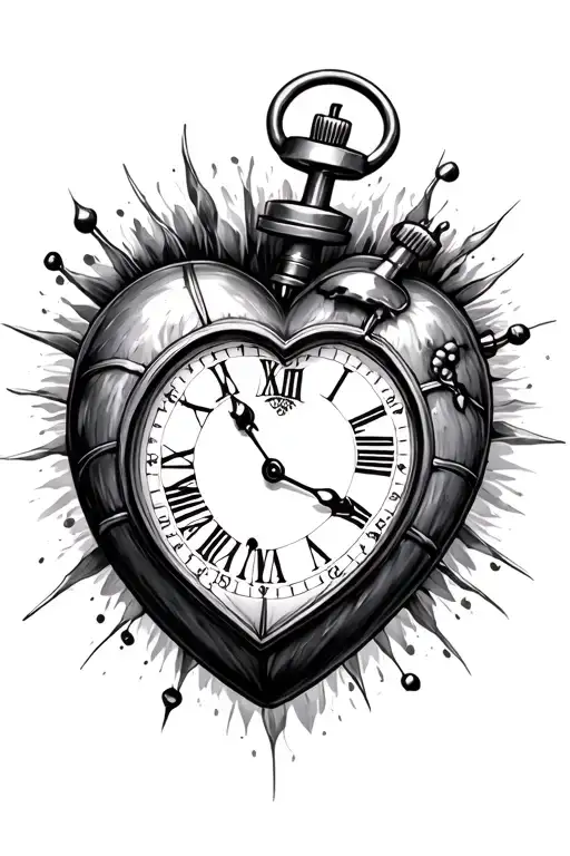 Heart Stop Watch With Time