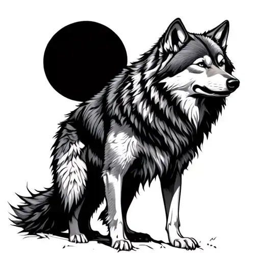 Lone Injured Wolf Standing Tall