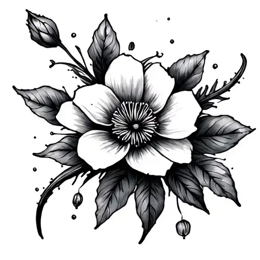 April Flower Intertwined Water Color