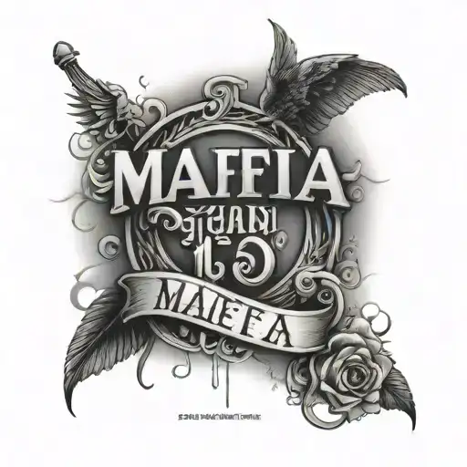 Tattoos Realism Black And Grey Words Mafia Pl