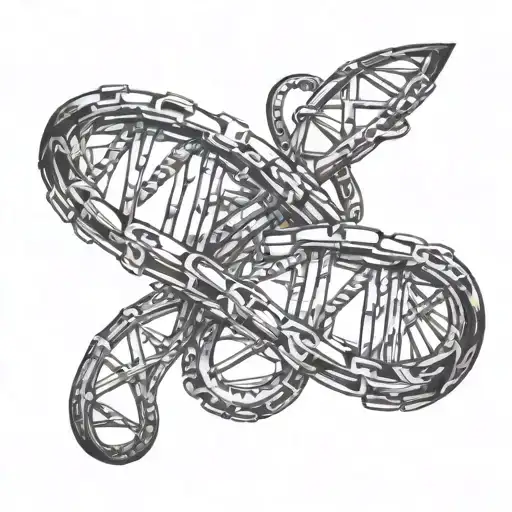 Dna Chain Forming Intricate Patterns