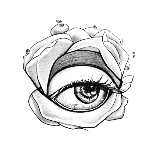 Eye With Rose And Skulls
