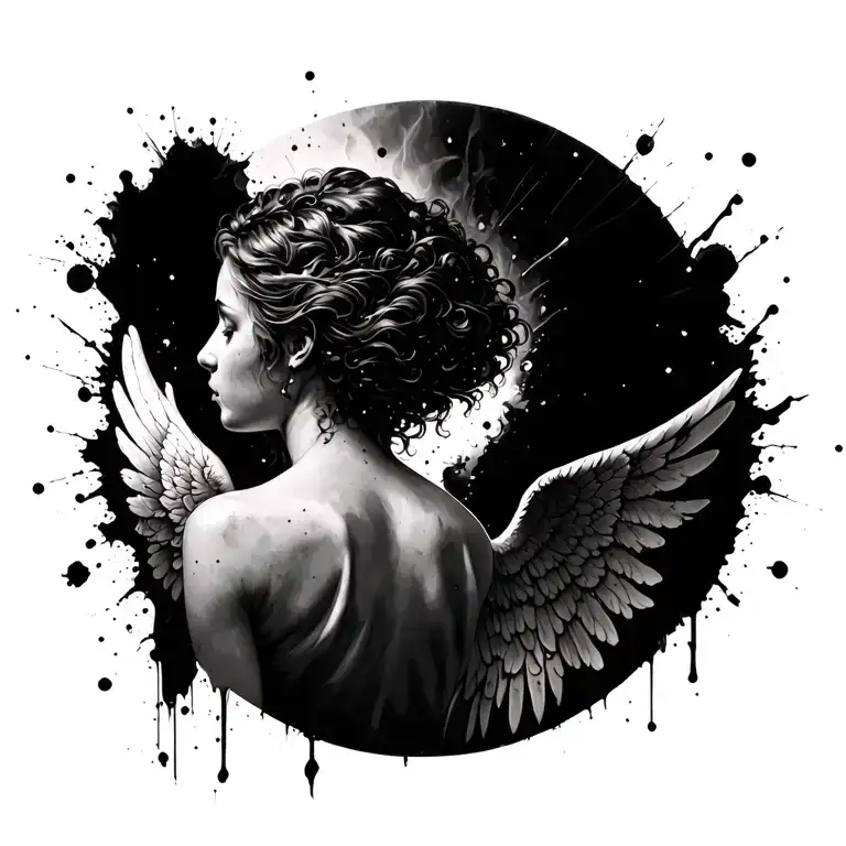 Splatter Paint Angel Back