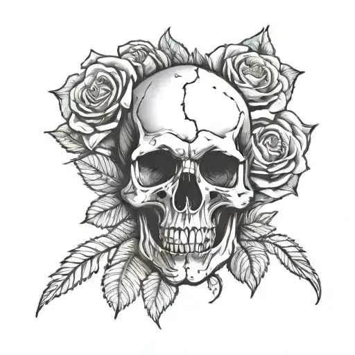 Skull And Rose