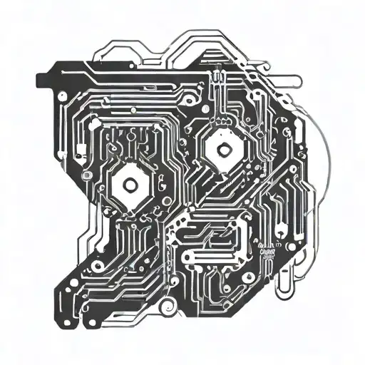 Minimal A Circuit Board Design With Hidden Animal Silhouettes