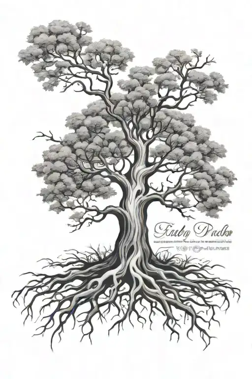 Family Tree With Roots Below