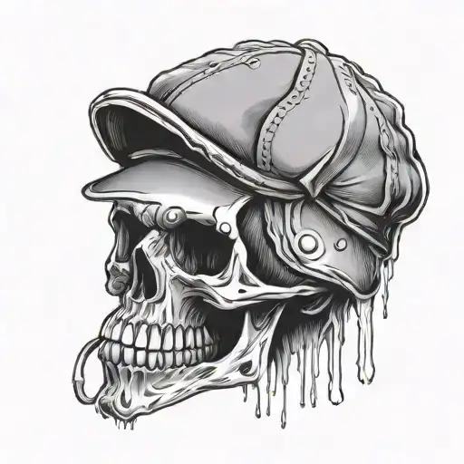 Skull With Cap And Eye Drip