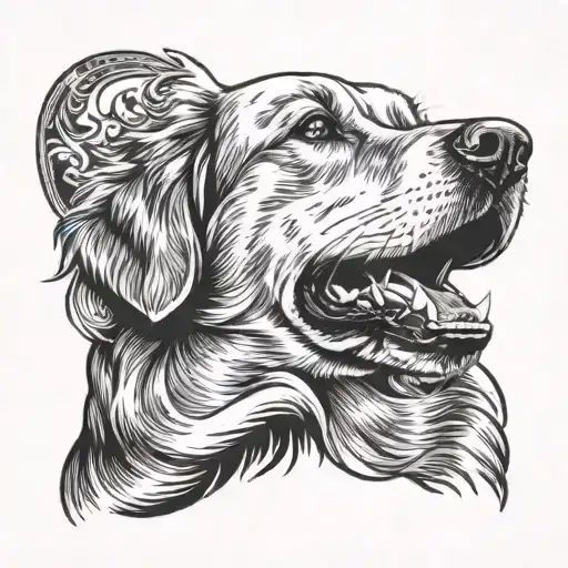 Black And White Golden Retriever Playing Named Charlie