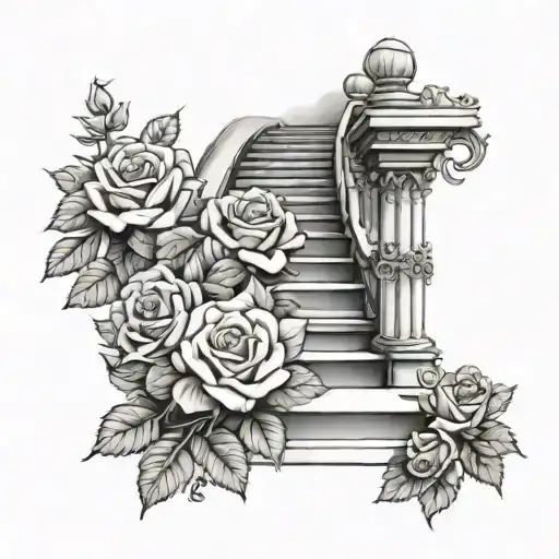 Heaven Stairs With Roses