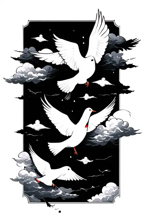 Clouds With Doves Inside