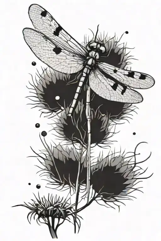 Dragonfly And Dandelion
