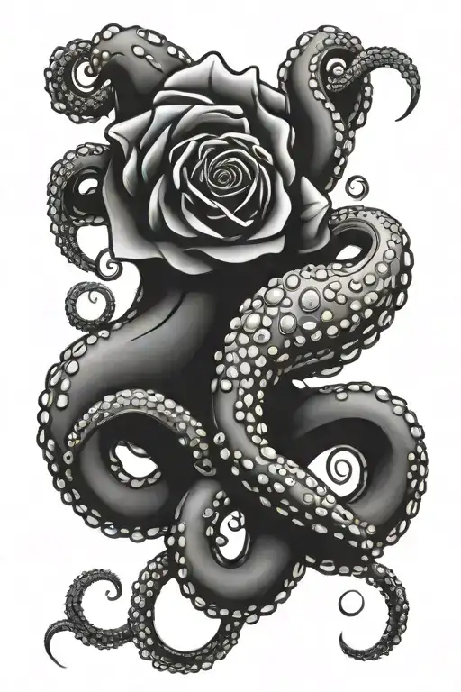 Rose And Octopus Holding