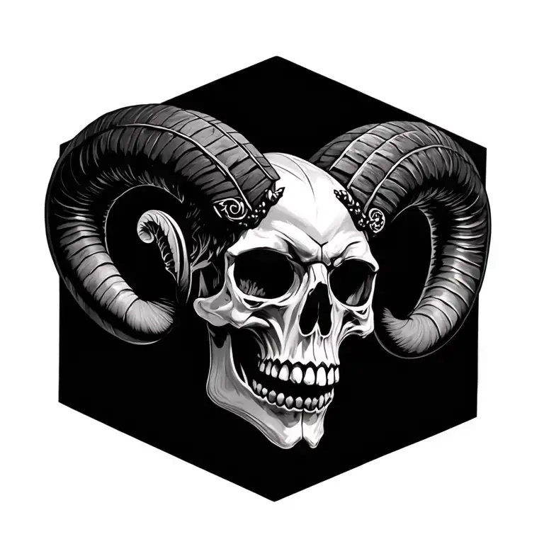 Skull Aries Zodiac Sign