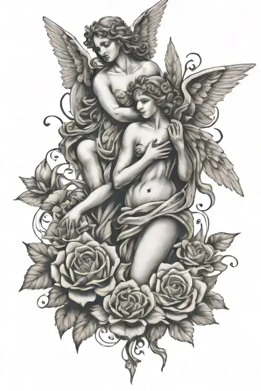 Angels With Money And Flower