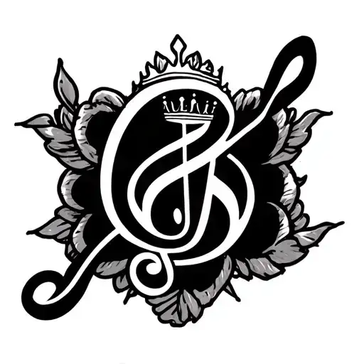 Sol Musical Note With A Crown Up Crossing The Musical Note