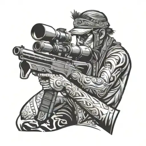Tribal Style Sniper Shooter Aiming