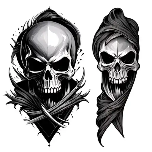 Sleeve To Go With Reaper Forearm Tattoo Design