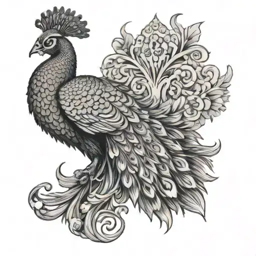 Regal Peacock Surrounded By Death