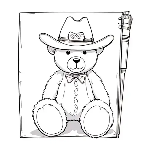 A Teddy Bear In A Cowboy Hat