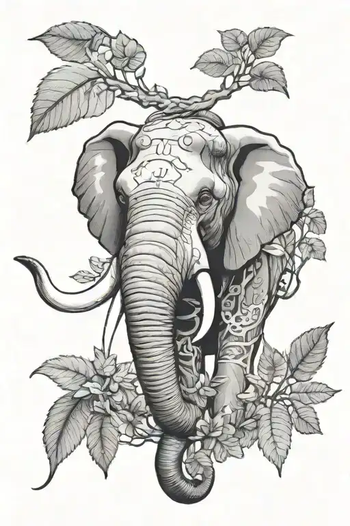 Half Elephant Head And A Forest