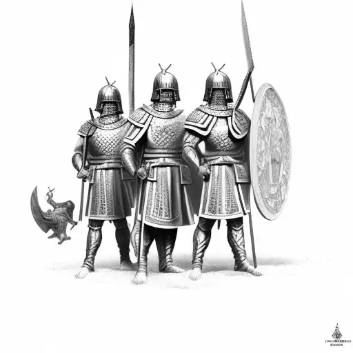 Ancient Roman Soldiers Battling