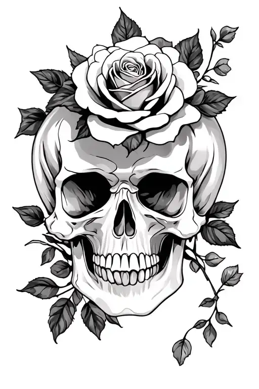 Skull With Roses