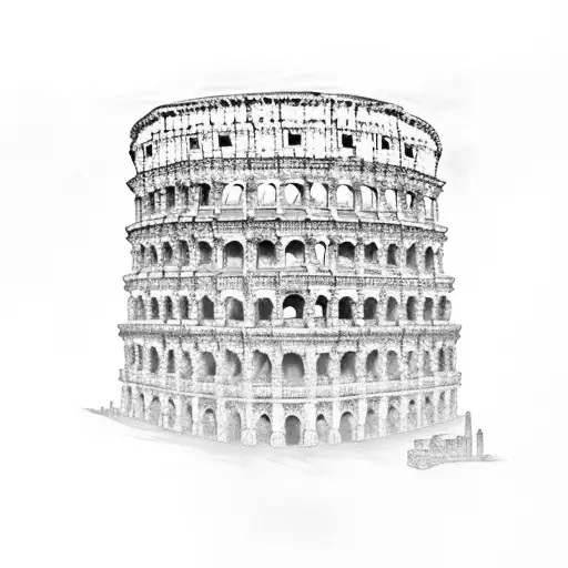 12 Colosseum Pillars And Spartan