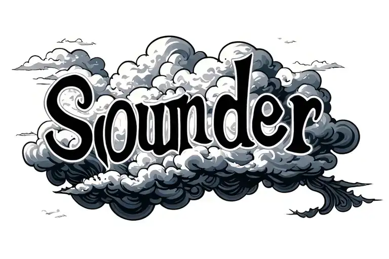 Clouds Behind The Word 'Sounder'