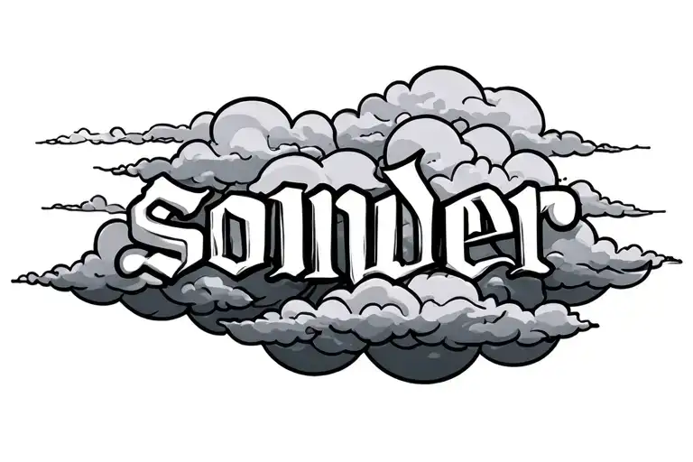 Clouds Behind The Word 'Sonder'