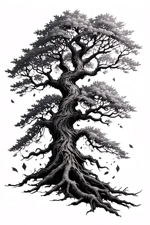 Posion Tree With Falling Leaves