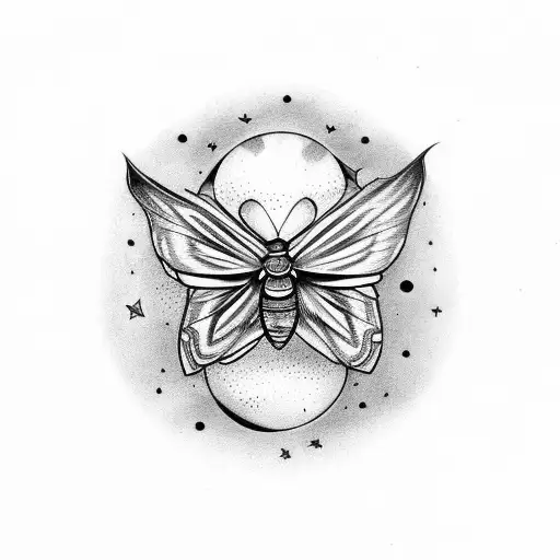 Moth With Moon Around It