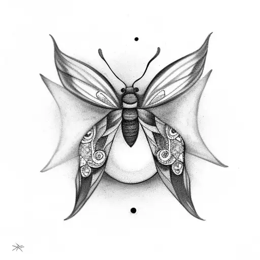 Moth With Moon Around It