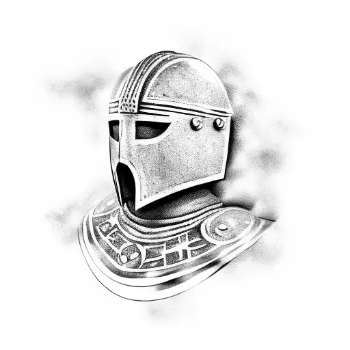 Roman Warrior Helmet With Smoky Background