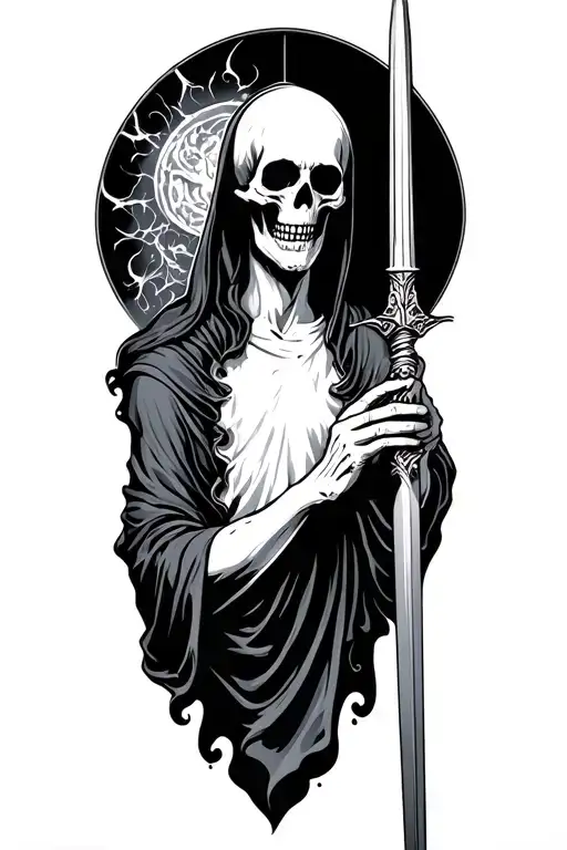 Holy Death Holding A Scyte