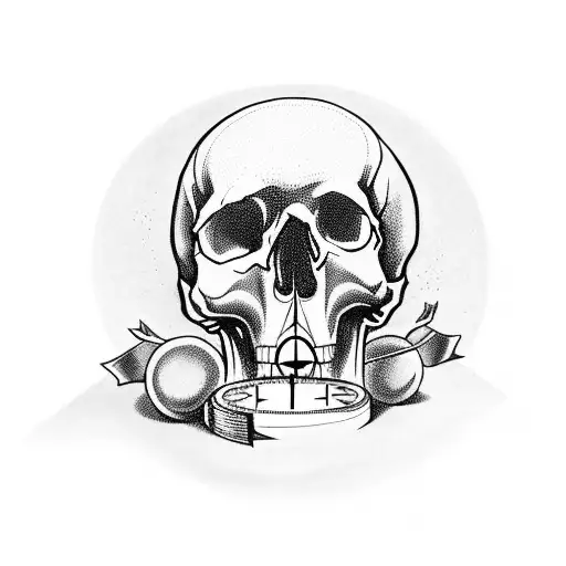 A Skull With A Clock Inside Representing Better Times Ahead