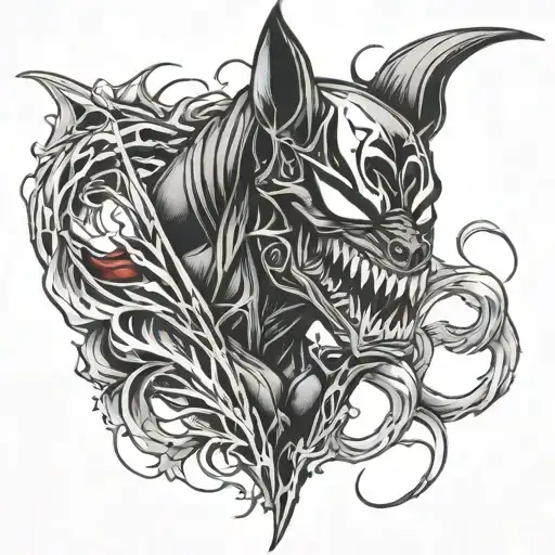 Marvels Venom From Spiderman And A Wolf Head