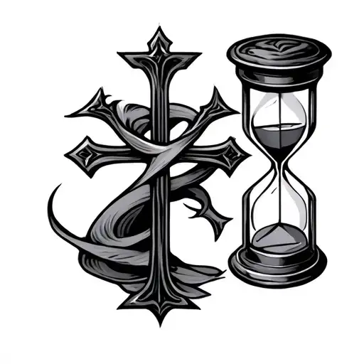 Cross And Hourglass Wrapped