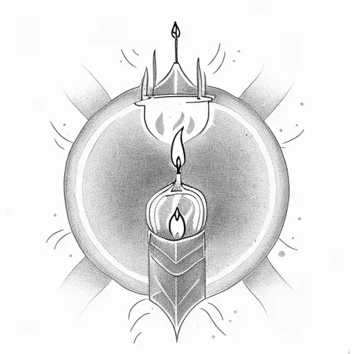 Candle With Rays And Scroll Saying Luminous Beings Are We