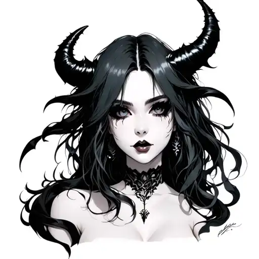 Anime Demon Goth Mommy With Hiku